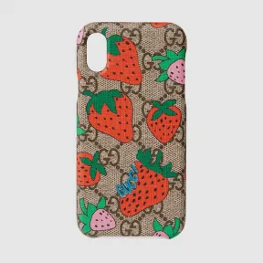 古驰/Gucci 饰 草莓图案iPhone X/XS 保护套 587678 G3E0T 8919