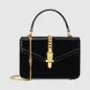 古驰/Gucci Sylvie 1969系列漆皮迷你手提包 589479-1J70G-1000