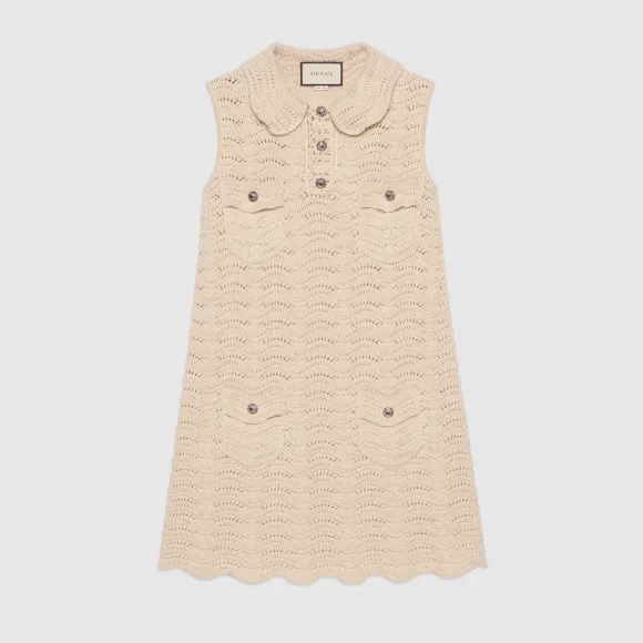 古驰/Gucci 羊毛钩织连衣裙 595655 XKAYT 9200