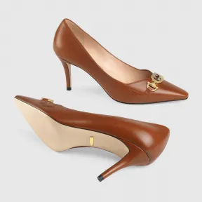 古驰/Gucci Gucci Zumi皮革中跟浅口鞋 596860_C9D00_2834