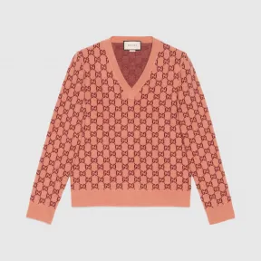 古驰/Gucci 男士 GG羊毛V领毛衣 597725_XKA4R_5688