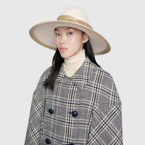 古驰/Gucci 饰缎带宽边毛毡帽 603493_3HJ17_9178