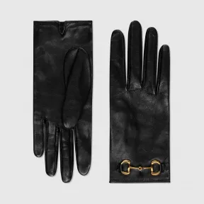 古驰/Gucci 饰马衔扣皮革手套 603635-BAP00-1000