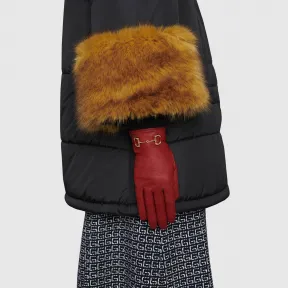 古驰/Gucci 饰马衔扣皮革手套 603635_BAP00_6600