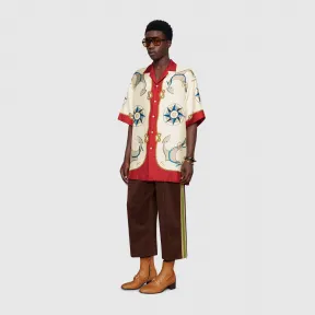 古驰/Gucci 航海风印花超大造型保龄球衫 604110_ZADAA_6564