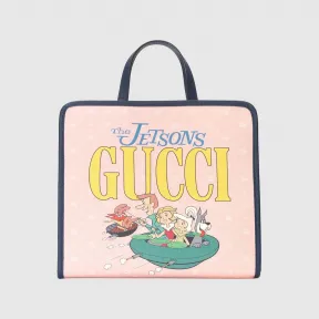 古驰/Gucci 浅粉色Supreme帆布儿童印花托特包 605614-FACAT-5745
