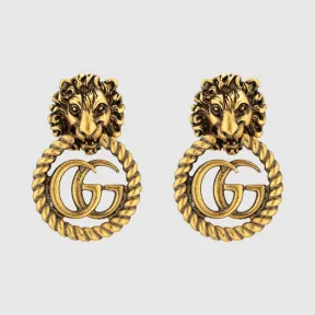 古驰/Gucci 双G狮头耳环 605857-I4600-0933