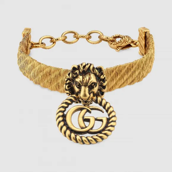古驰/Gucci 双G狮头手镯 605874-I4600-0933