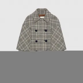 古驰/Gucci 格纹羊毛斗篷大衣 608841_Z8AGY_4447