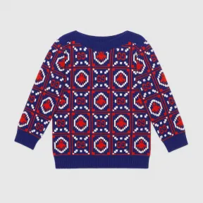 古驰/Gucci 男童（4-12岁） 儿童GG和蜜蜂羊毛衫 615394-XKBEC-4199