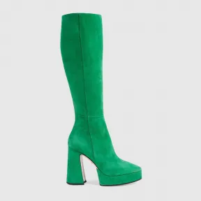 古驰/Gucci 女士麂皮防水台长靴 616603_C2000_3727