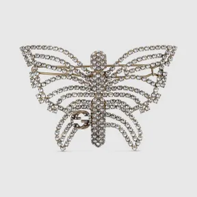 古驰/Gucci 饰水晶蝴蝶发夹 621939-J3F42-9026