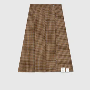 古驰/Gucci 千鸟格羊毛百褶裙 633219-ZAFAW-2146