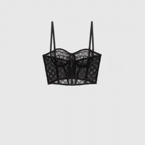 古驰/Gucci GG 刺绣薄纱文胸 653163-XUACO-1000