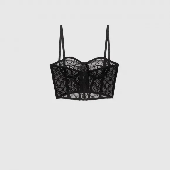 古驰/Gucci GG 刺绣薄纱文胸 653163-XUACO-1000