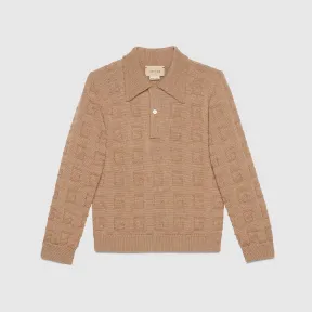 古驰/Gucci 儿童方形G针织羊毛Polo衫 653627-XKBWK-2602