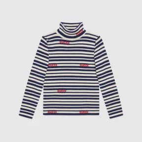 古驰/Gucci 儿童Gucci条纹羊毛高领衫 653628-XKBWL-4549