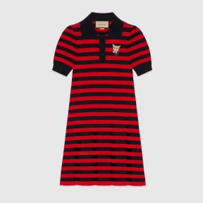 古驰/Gucci 条纹针织棉Polo裙 657895-XKBSJ-4668