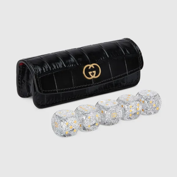 古驰/Gucci 鳄鱼纹骰子套装，缀以Interlocking G元素 662293-EAAHA-1093