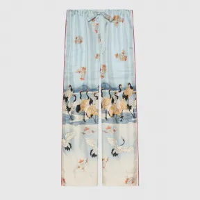 古驰/Gucci 官网专享池塘印花睡衣风长裤 663651-ZAGZI-4303