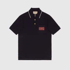 古驰/Gucci 羊毛针织Polo衫 蓝色 男士 673601-XJDU2-4795