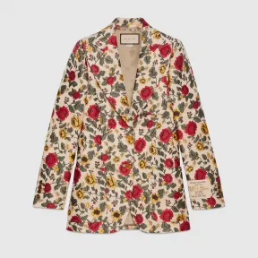 古驰/Gucci Gucci 100特别系列花卉提花夹克 676373-ZAH49-9751 