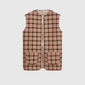 古驰/Gucci 金银丝线格纹花呢马甲 681143-ZAHD6-5307 