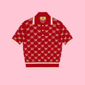 古驰/Gucci 阿迪达斯 x 古驰 GG Trefoil 拼接短袖Polo 衫 700473-XKCD0-6186