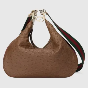 古驰/Gucci Gucci Attache 大号鸵鸟皮肩背包 702823-LAAA9-3142