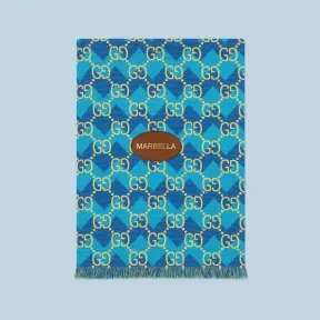 古驰/Gucci GG 人字纹棉质沙滩毯 705610-3G105-4369 