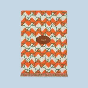 古驰/Gucci GG 人字纹棉质沙滩毯 705610-3G105-7575 