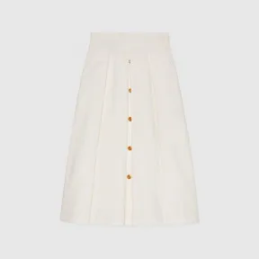 古驰/Gucci 白色棉质帆布百褶裙 708845-XDB7J-9000