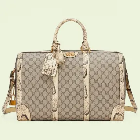 古驰/Gucci 双 G 蟒蛇纹滚边行李袋 710860-FAALG-8355 