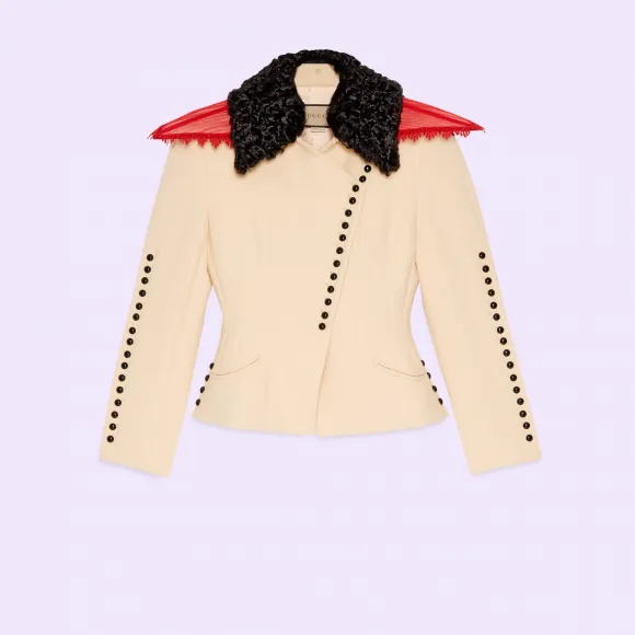 古驰/Gucci 羊毛绸缎夹克衫 711467-Z8A9N-9780