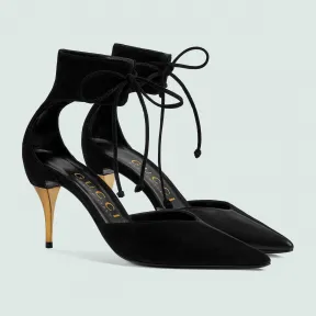 古驰/Gucci 女式中跟浅口鞋带踝部袖口 716686-CGX10-1000 