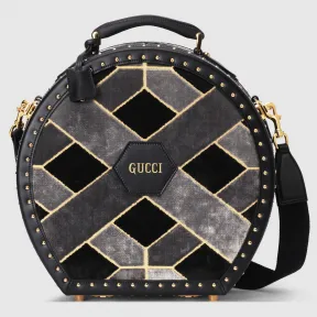 古驰/Gucci 几何图案天鹅绒小号帽子收纳盒 722182-FAAX8-1560