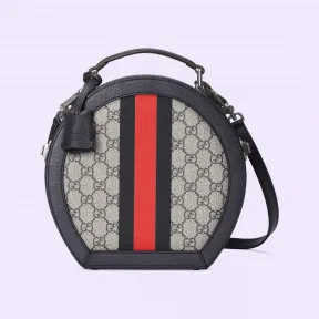古驰/Gucci 米色和蓝色Supreme帆布Gucci Savoy系列迷你帽子收纳盒 722185-FAAX6-8562