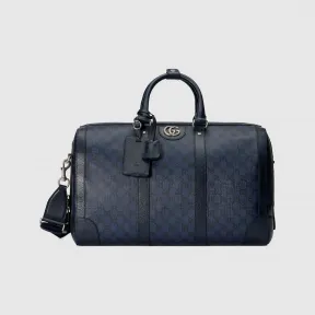 古驰/Gucci 蓝色和深蓝色Supreme帆布Gucci Ophidia系列大号旅行包 724642-UULHK-8441