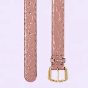 古驰/Gucci Caiman皮革带，配有水晶Horsebit扣环 725307-E8NXT-5844