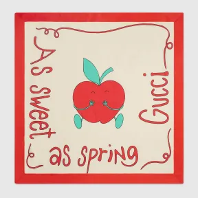 古驰/Gucci 〔婴儿〕苹果印花 棉质毯子 725569-3KAAL-9274