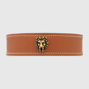 古驰/Gucci 狮头图案皮革颈圈 729088-IAACF-8027