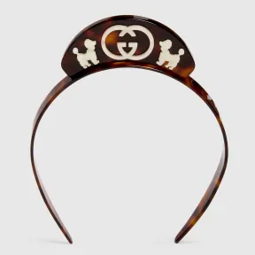 古驰/Gucci 儿童树脂发箍，贵宾狗图案装饰 730542-3HAQL-2071