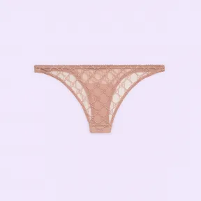 古驰/Gucci GG刺绣透明丝质内裤 732669-XUAB7-5101