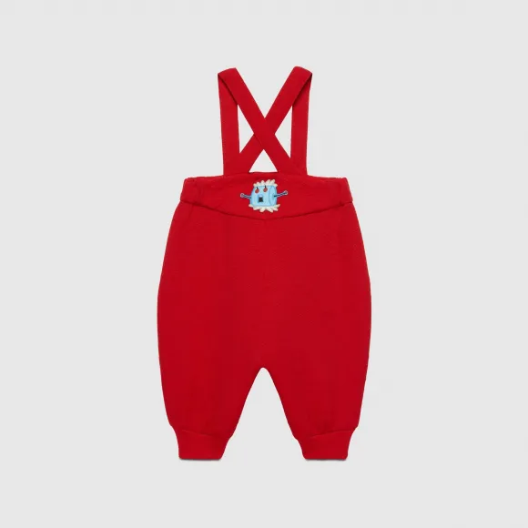 古驰/Gucci Baby GG 平纹针织背带裤 737413-XJFL1-6429