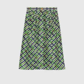 古驰/Gucci 丝质腰带印花短裙 738100-ZAMVJ-3616