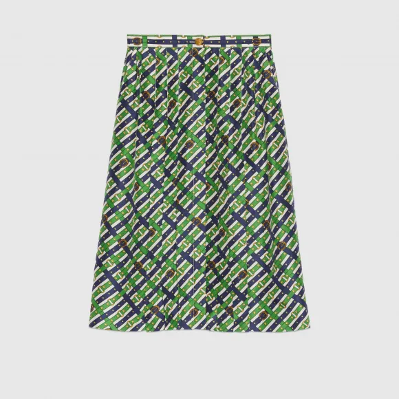 古驰/Gucci 丝质腰带印花短裙 738100-ZAMVJ-3616