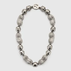 古驰/Gucci Interlocking G项链，搭配榛果和花生吊坠 741762-I4601-0911