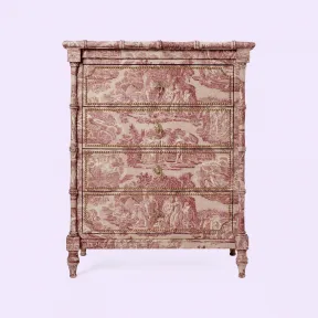 古驰/Gucci 粉色和象牙白色Toile de Jouy印花木质梳妆台 741987-ZAM3G-5733