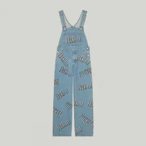 古驰/Gucci 印有Fuori!!字样的棉质牛仔背带裤 742592-XDCFU-4452