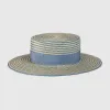 古驰/Gucci 条纹草编宽檐帽 747979-4HAYP-9768